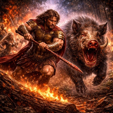 Мелеагр: охота на вепря и проклятие, спрятанное в полене Мелеагр: охота на вепря и проклятие, спрятанное в полене